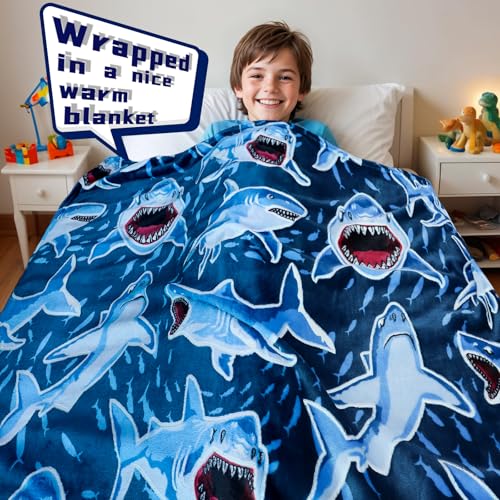 Glow in The Dark Shark Blanket 50x60 inch R1718