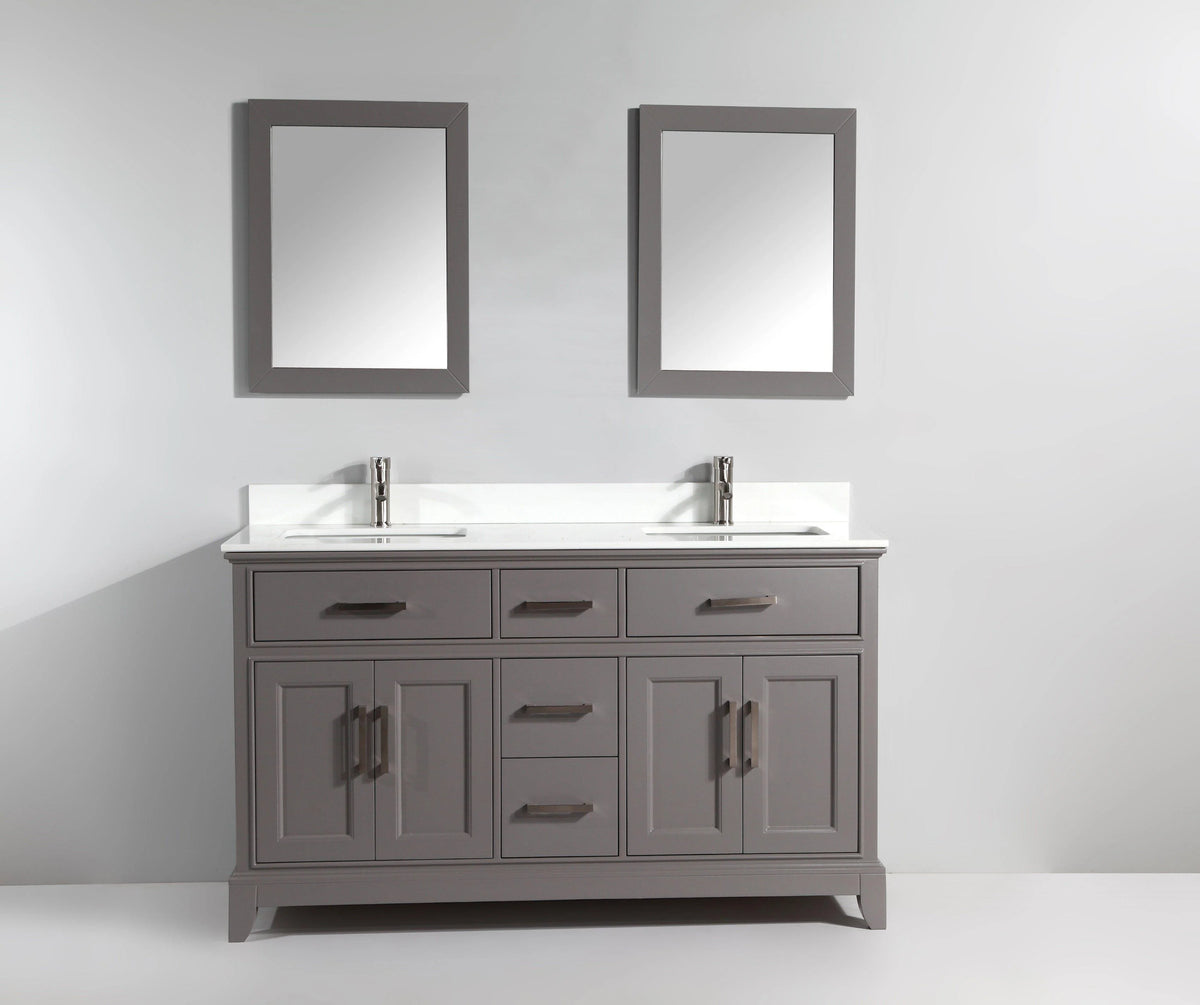 72 in. Grey Double Sink Vanity & Mirror X354