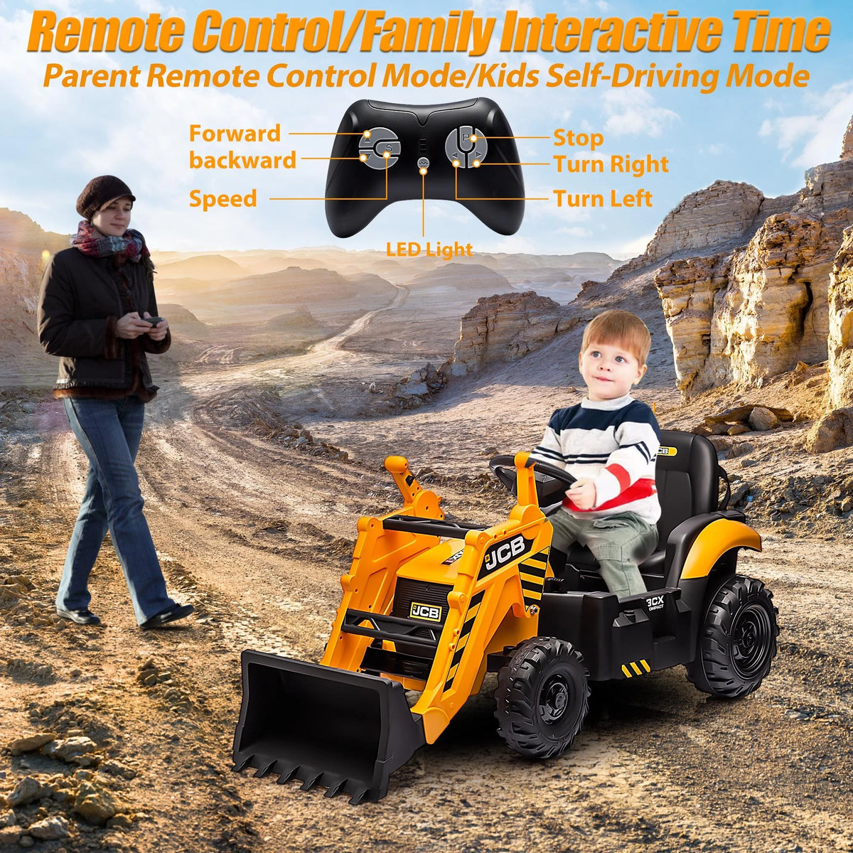 Yellow 24V Ride on Excavator with Remote Control T969609