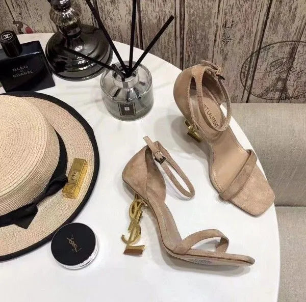 Beige Suede Sandals F81695
