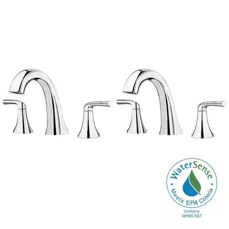 8 in. Widespread Double Handle Bathroom Faucet in Polished Chrome (2-Pack) W1089