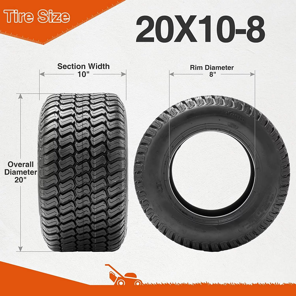 20x10-8 Tubeless Turf Tires Set of 2 K9958
