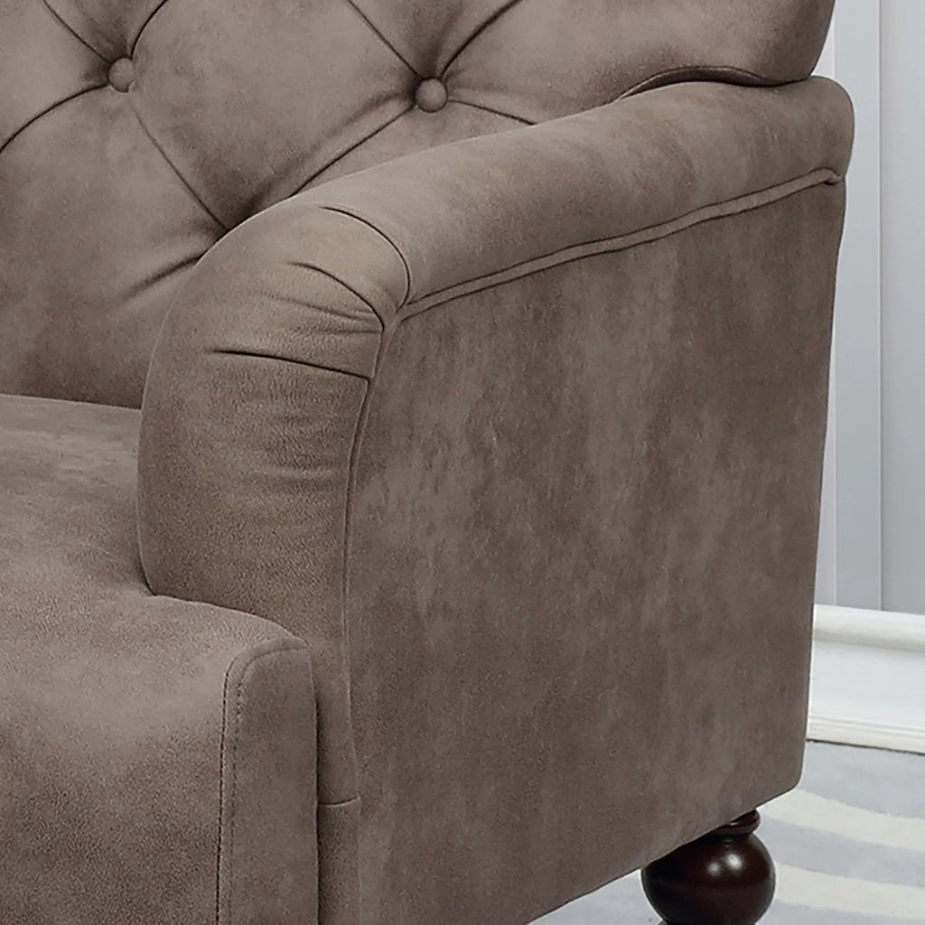 Brown Faux Leather Tufted Accent Chair M2283