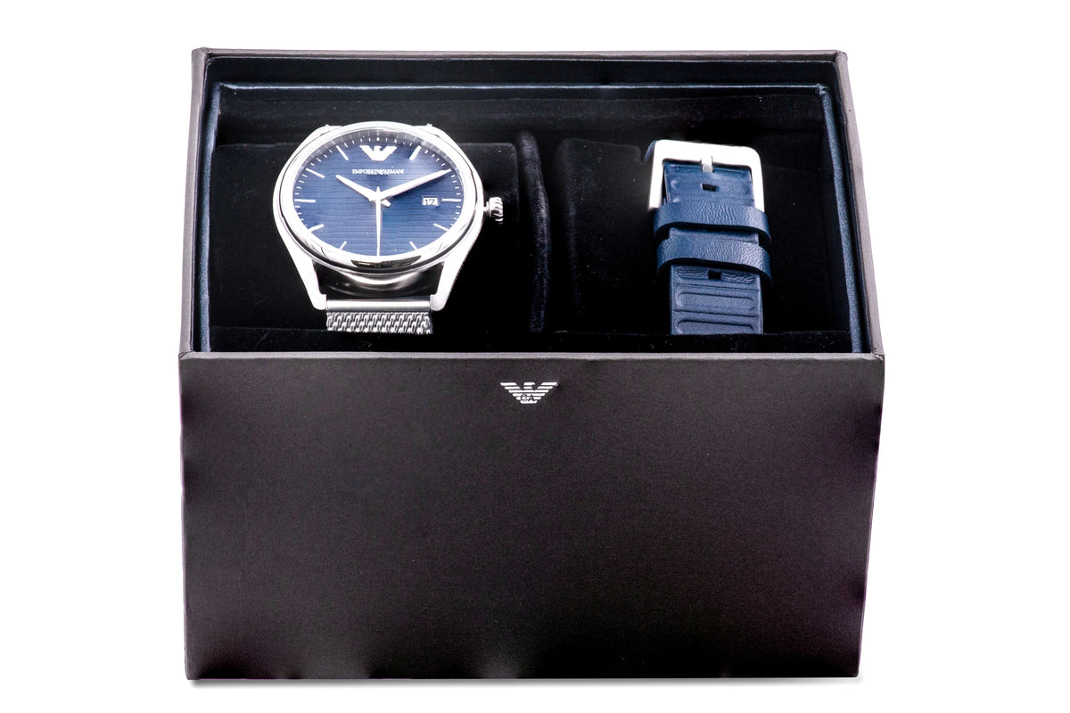 Stainless Steel Mesh Mens Watch and Interchangeable Strap F90084