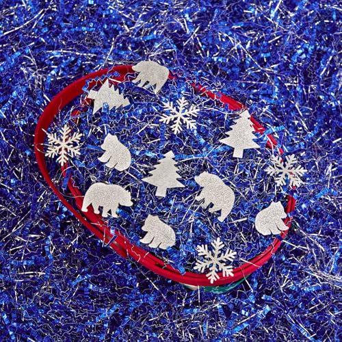 Metallic Red Green Christmas Crinkle Cut Paper Shred Filler C1288