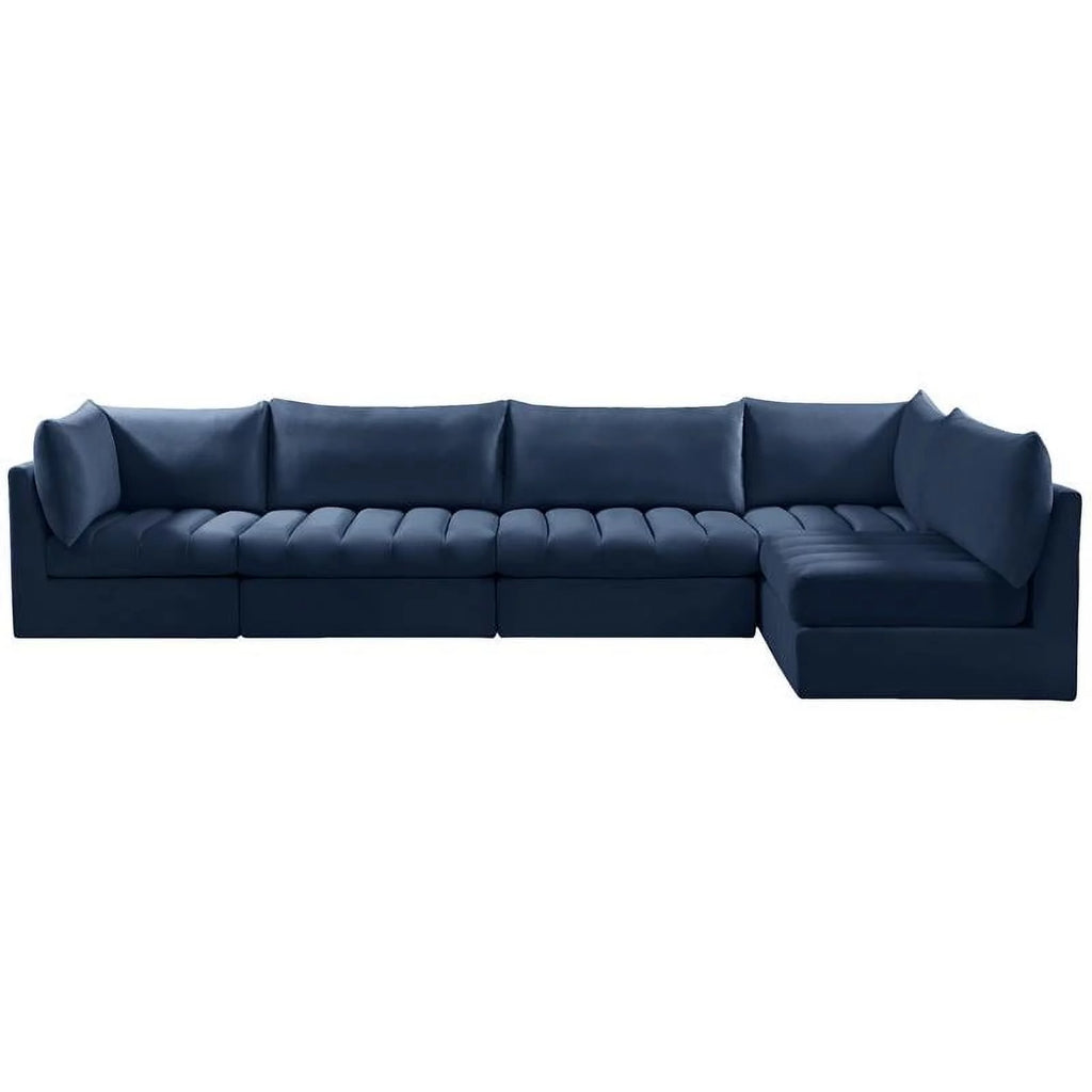 Navy Velvet Modular Sectional W9192