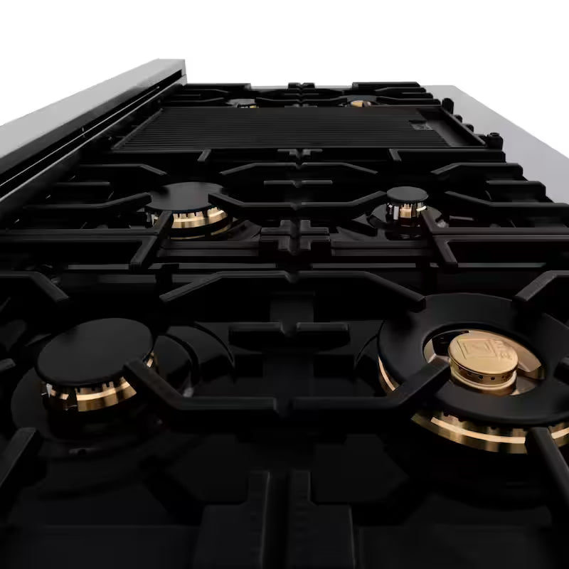 9 Burner Double Oven Dual Fuel Range with Brass Burners in Stainless Steel Q69763