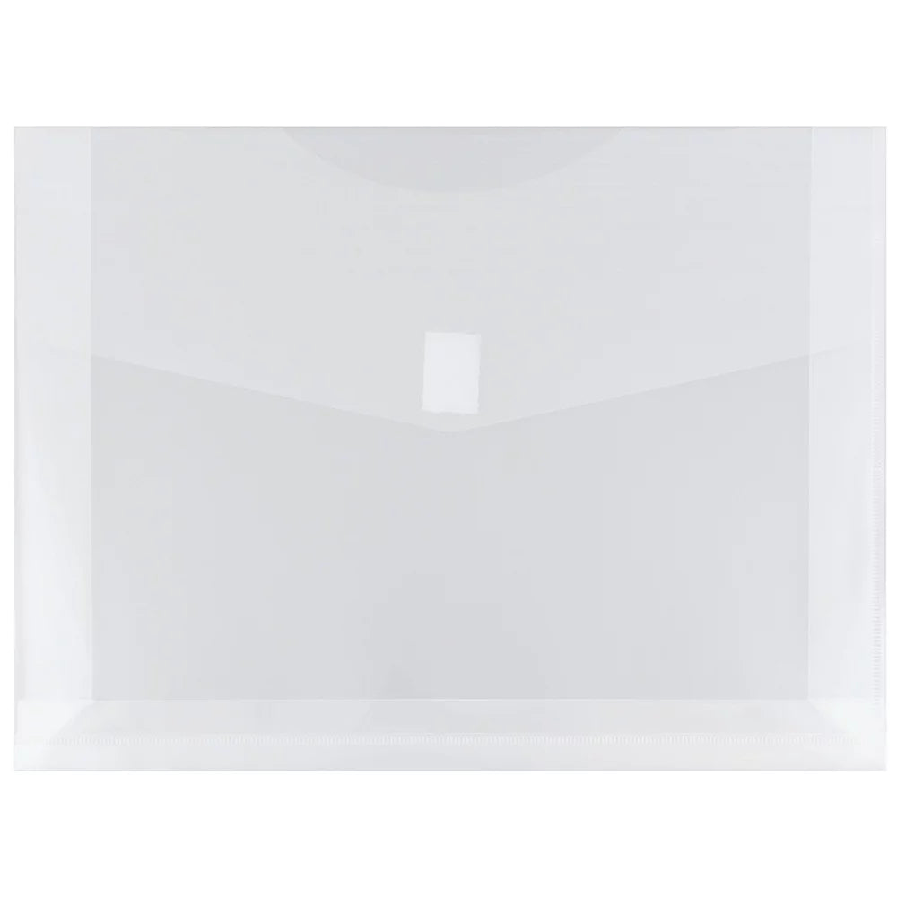 Clear Plastic Envelopes with Hook & Loop Closure, 12/pack Y348425