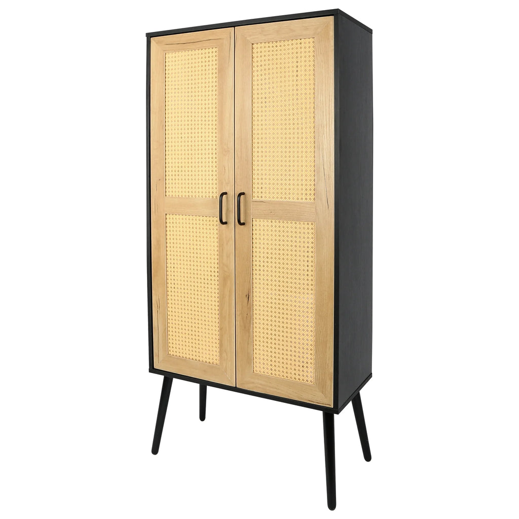59'' Tall Rustic Storage Cabinet with Shelf Rattan M272352