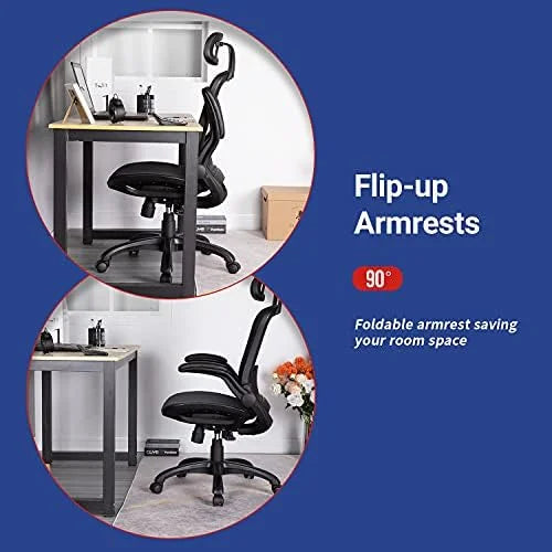 Grey Ergonomic Mesh Office Chair with Lumbar Support K7864