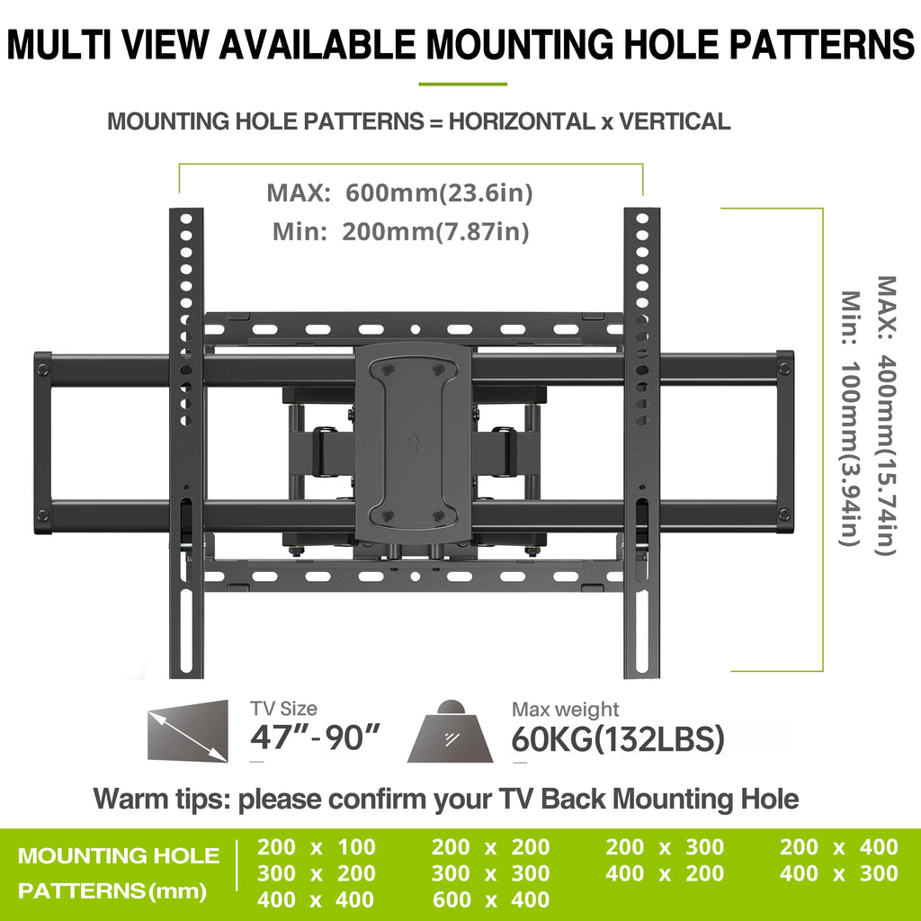 Full Motion TV Wall Mount for 47-90 inch TVs K77781