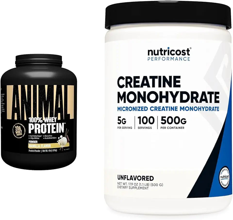 100% Whey Protein Powder, Creatine Monohydrate Micronized Powder 4 lb L411807