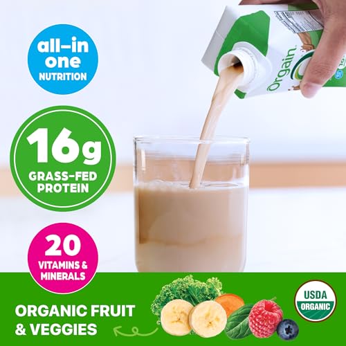 Organic Vanilla Bean Protein Shake, 16g Grass Fed Whey, 11 Fl Oz (12 Pack) D517011