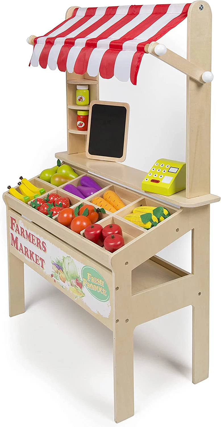 Wooden Farmers Market Stand with 30+ Pieces H729