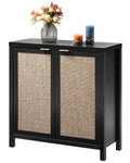 Set of 2 Rattan Cabinet with Doors P4515