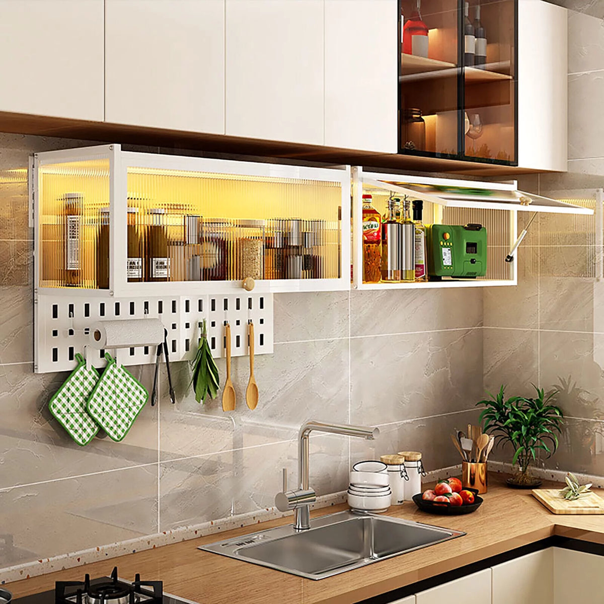 Wall Mounted Cabinet with 5x Hooks W3746