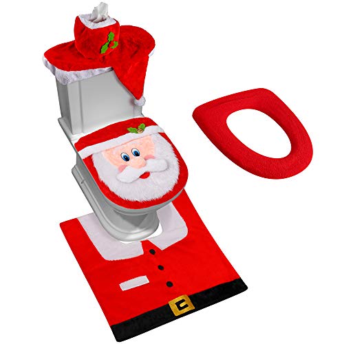 Santa Toilet Seat Cover and Rug Set of 5 V7147