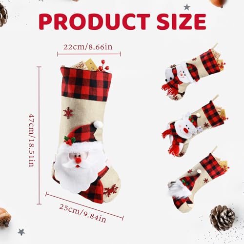 18.5'' Burlap Plaid Christmas Stockings 1-Pack I37974