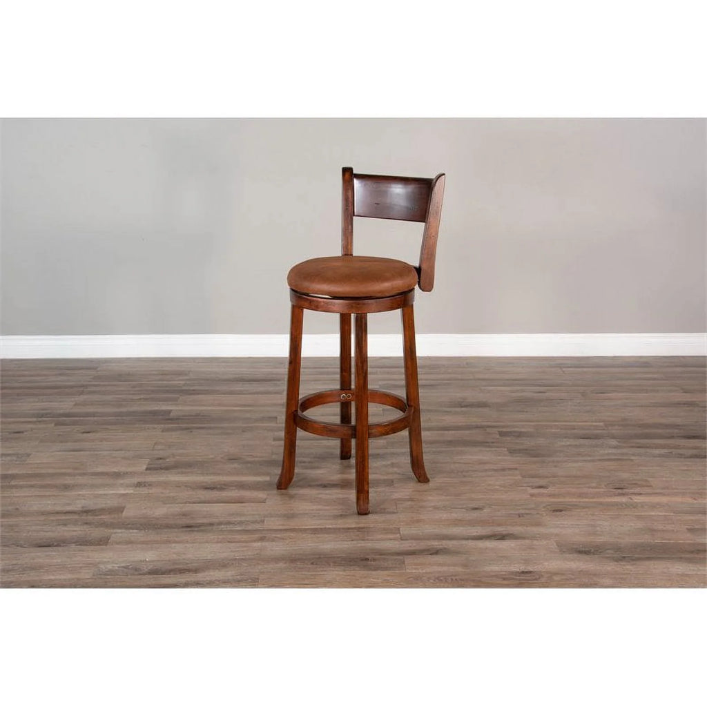Mahogany Wood Swivel Barstool Z615