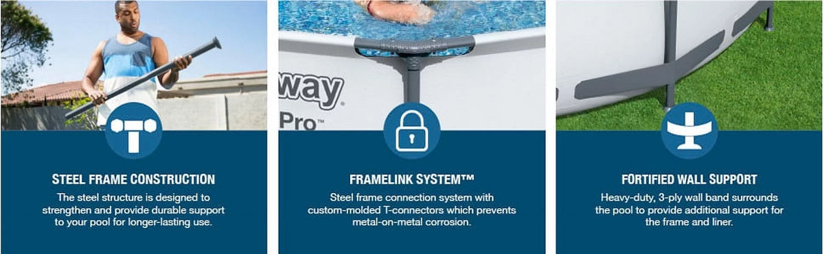 12-Foot by 30-inch Round Frame Swimming Pool Set Y29989