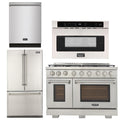 48 inch Natural Gas Range, Refrigerator, Dishwasher, Microwave Drawer P75306