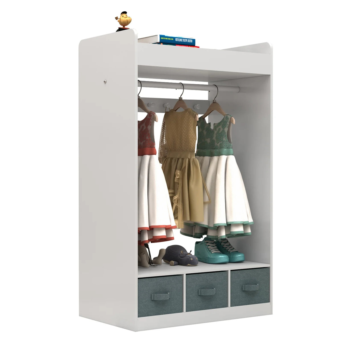 Kids Dress Up Storage with Mirror & 3 Drawers V7259