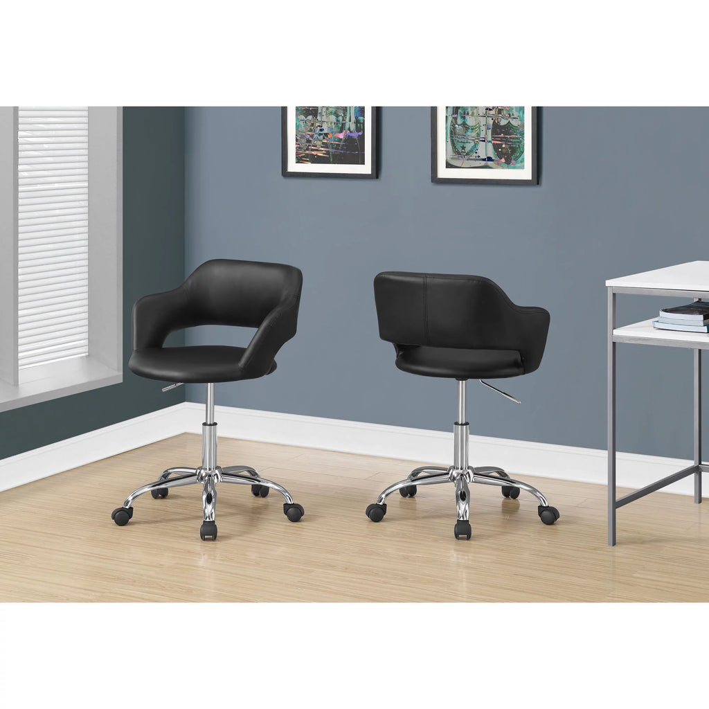 Set of 2 Black Upholstered Office Chair Z867