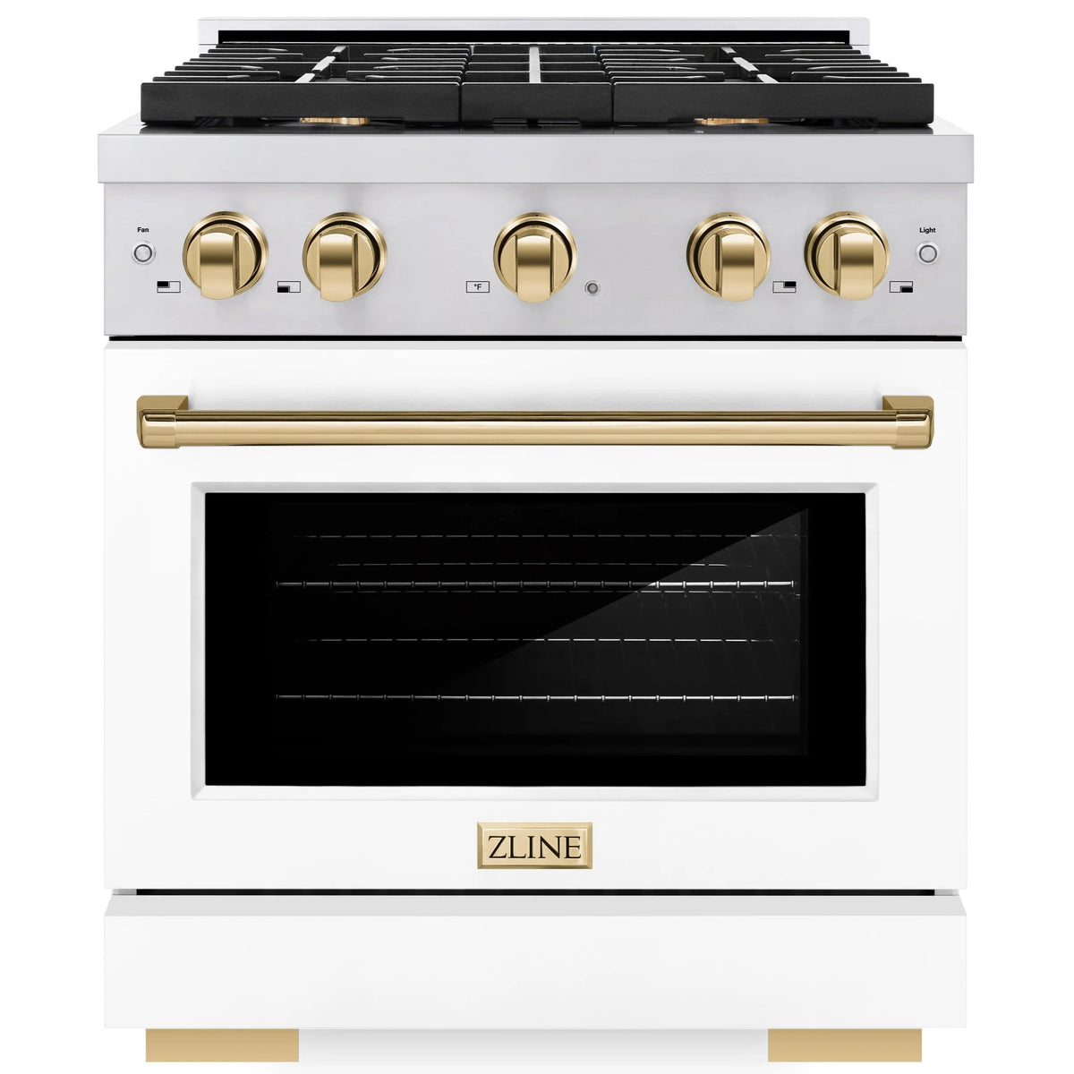 30 4.2 cu. ft. Gas Range with Convection Gas Oven in Stainless Steel with White Matte Door and Gold Accents B491306