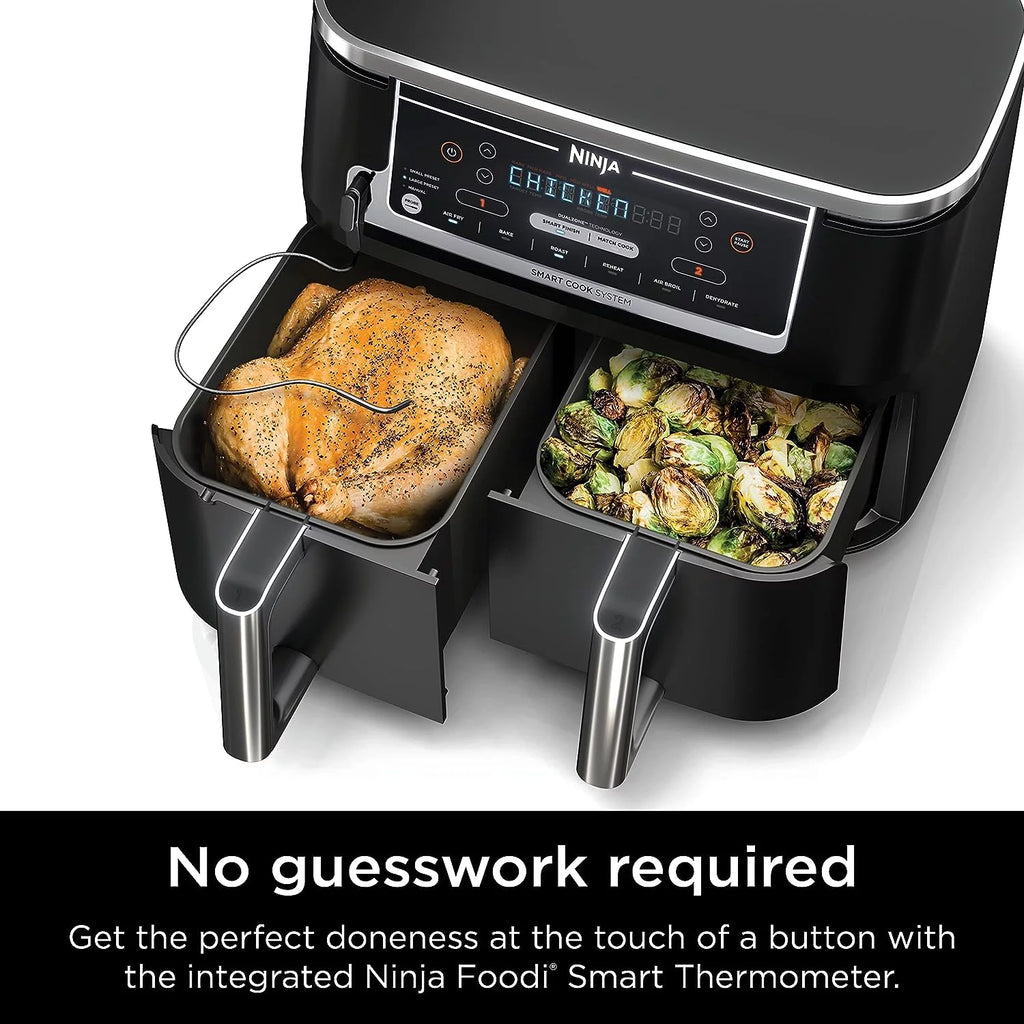 Black 6-in-1 10-qt. XL 2-Basket Air Fryer P151094