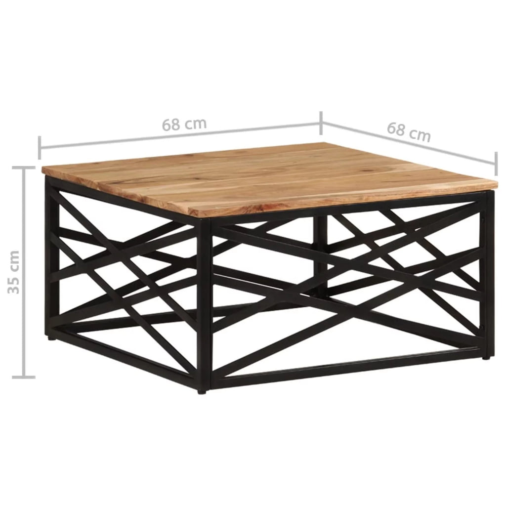 Acacia Wood Steel Coffee Table L127