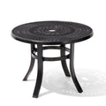 Cast Aluminum Round Patio Side Table with Umbrella Hole Black K18113