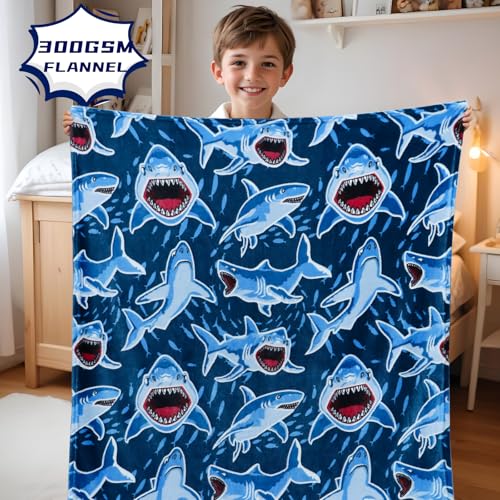 Glow in The Dark Shark Blanket 50x60 inch R1718