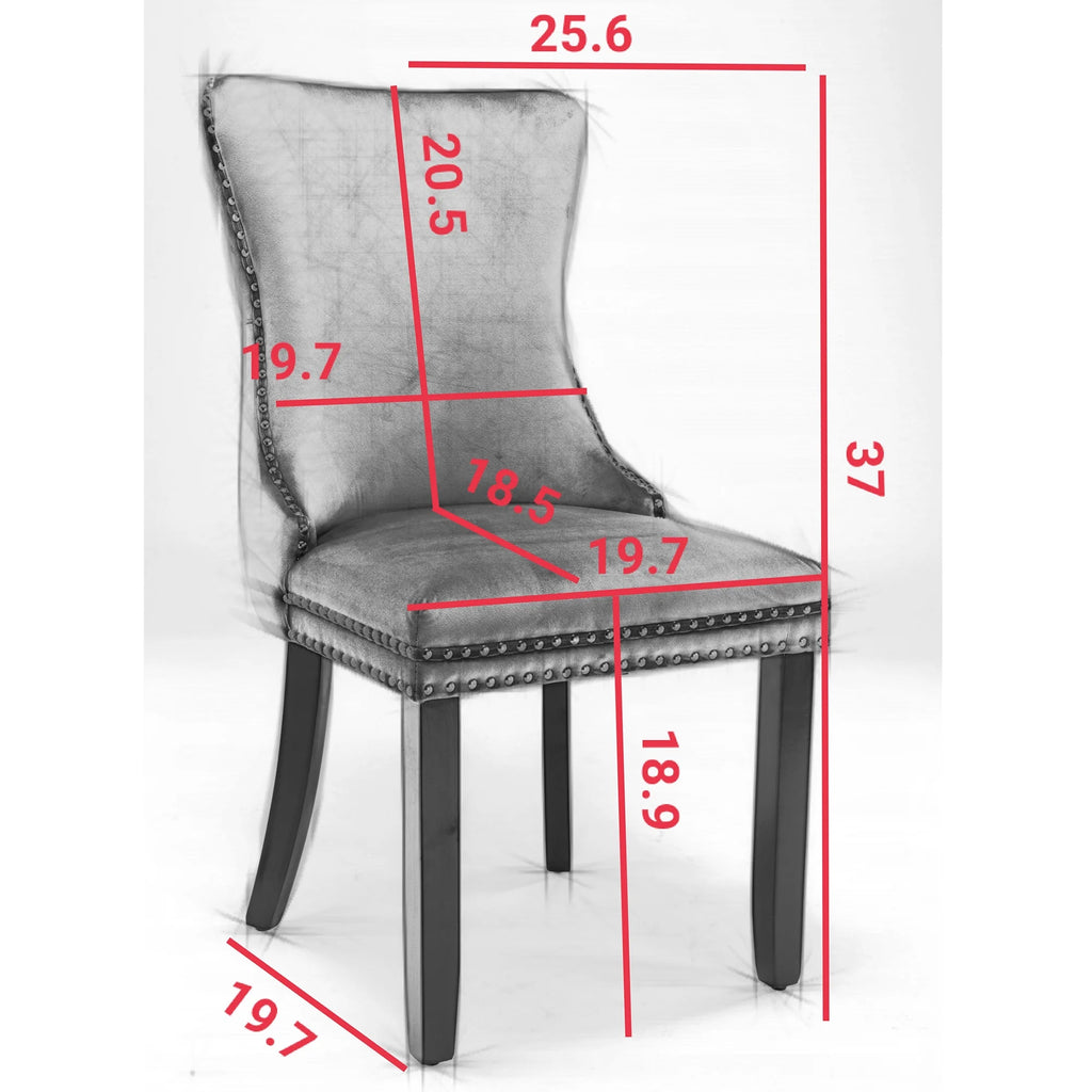 Velvet Wing Back Dining Chairs Set of 2 Blue L475115