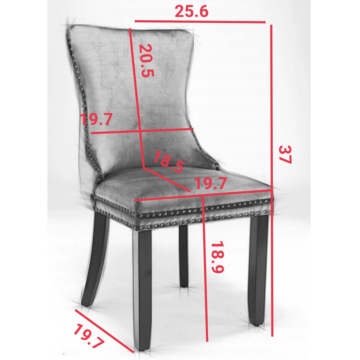 Velvet Wing Back Dining Chairs Set of 2 Blue L475115