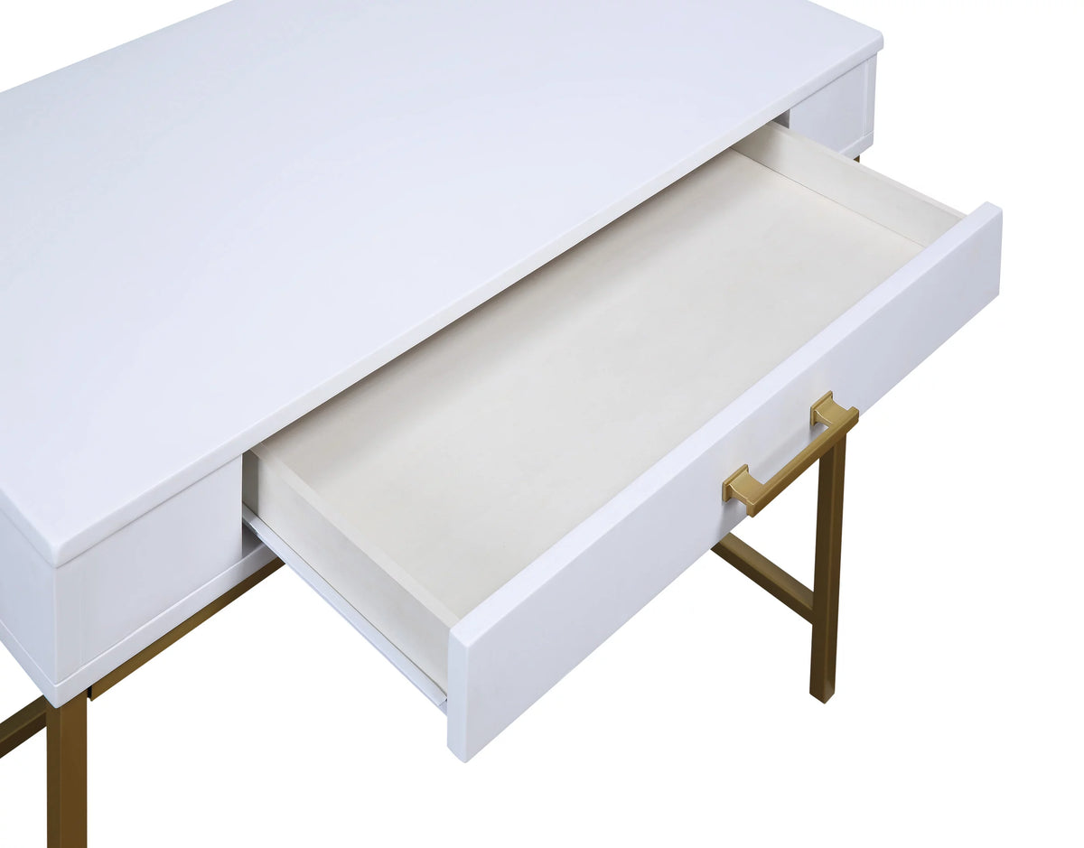 White Engineered Wood Desk with Metal Legs K370397