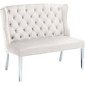 Cream Velvet Settee Bench J423