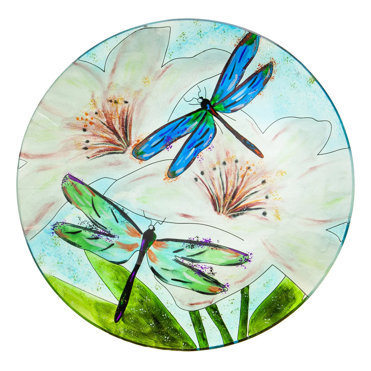16" Glass Bird Bath with Stand Y5141