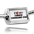 I Love my Chinese Chongqing Dog 925 Sterling Silver Bead S932