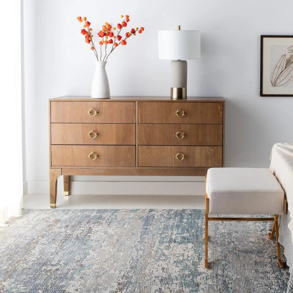 6 Drawer Rustic Oak Dresser Z875741