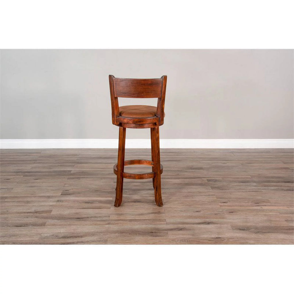 Mahogany Wood Swivel Barstool Z615