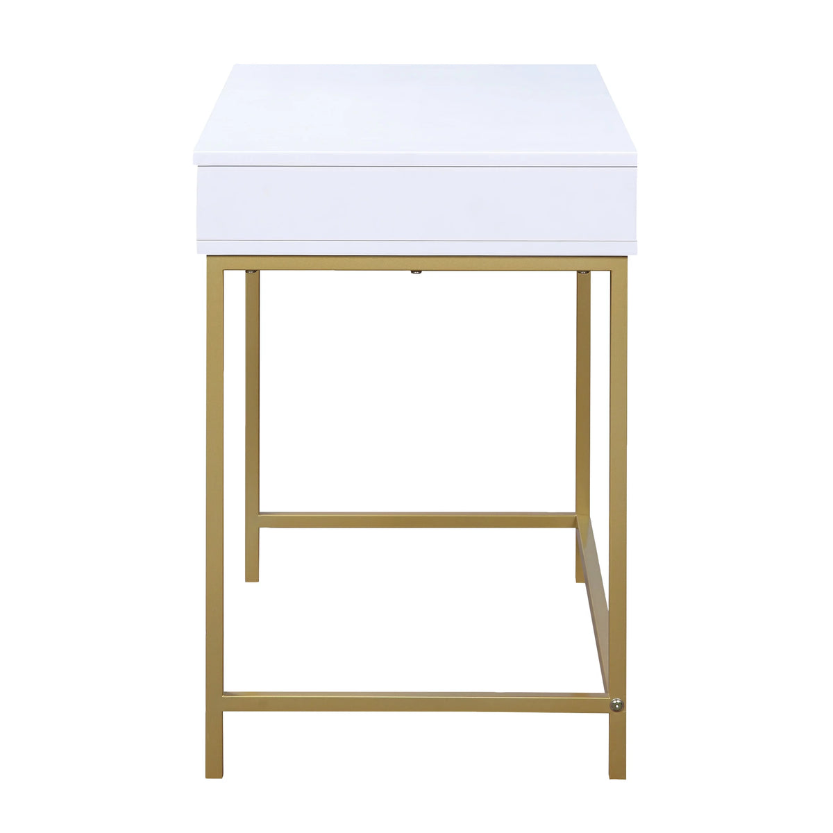 White Engineered Wood Desk with Metal Legs K370397