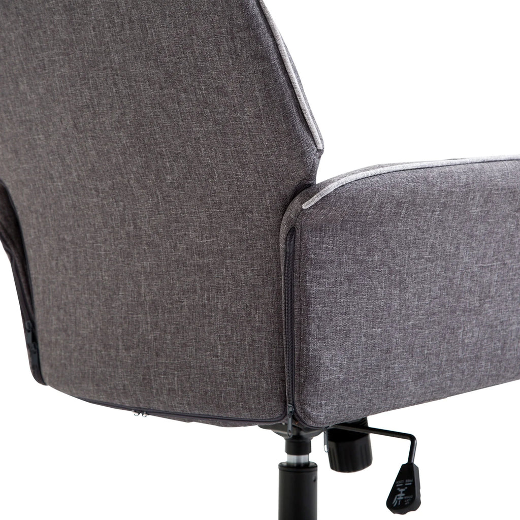 Linen Tufted Height Adjustable Swivel Office Chair I157369