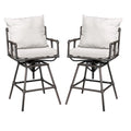 Adjustable Barstool Set of 2 Black Copper Beige C53083