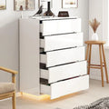 Black 5 Drawer Dresser with LED Light Q704