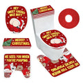 Set of 4 Toilet Seat Cover Sets with Lid Cover Rug Tank Cover A465