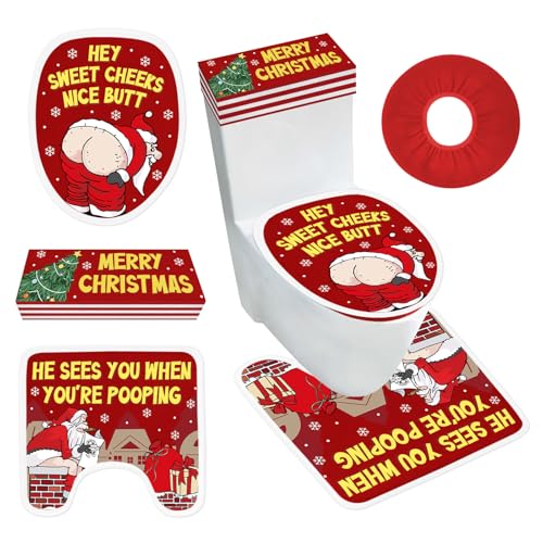 Set of 4 Toilet Seat Cover Sets with Lid Cover Rug Tank Cover A465