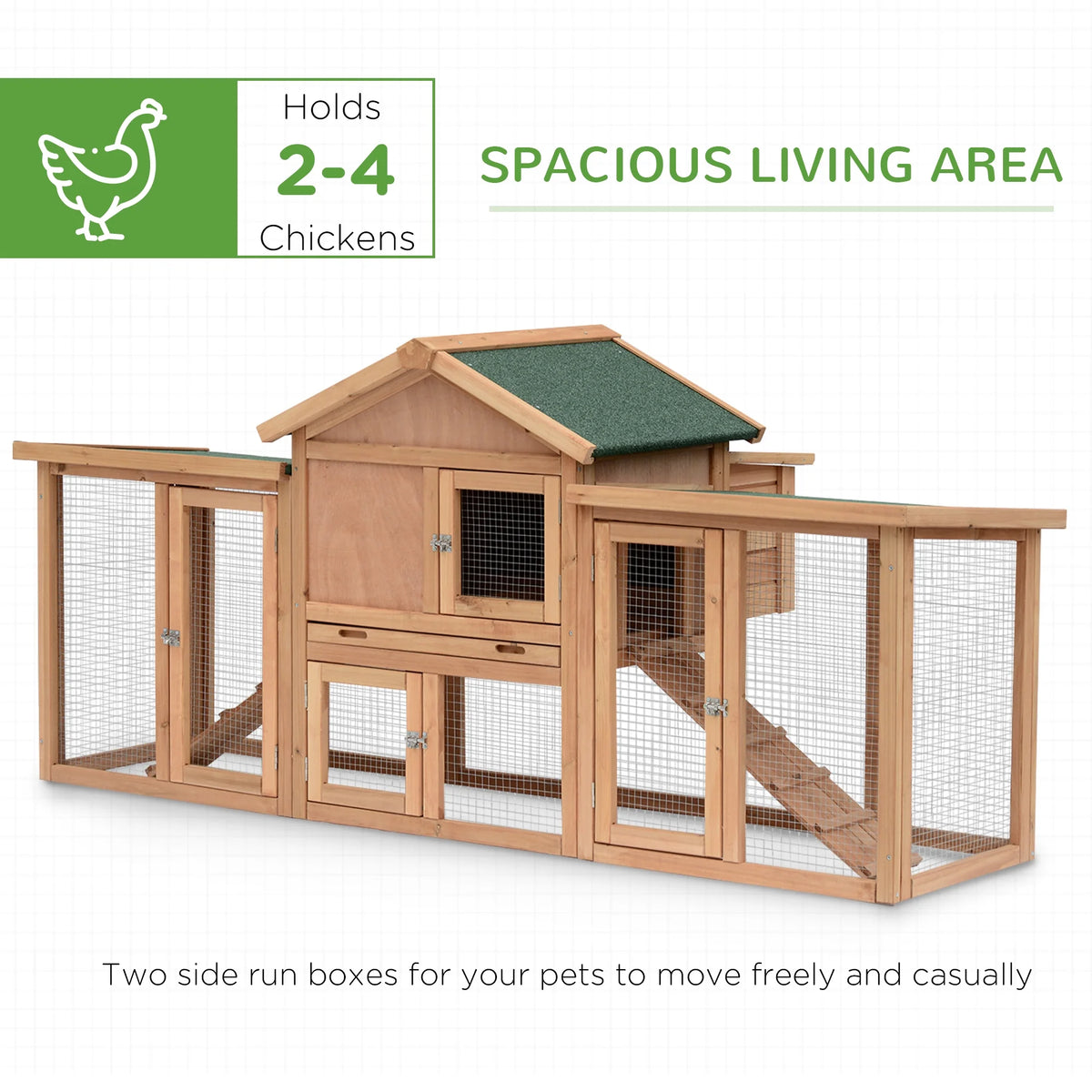 80" Wooden Chicken Coop with Nesting Box G82208