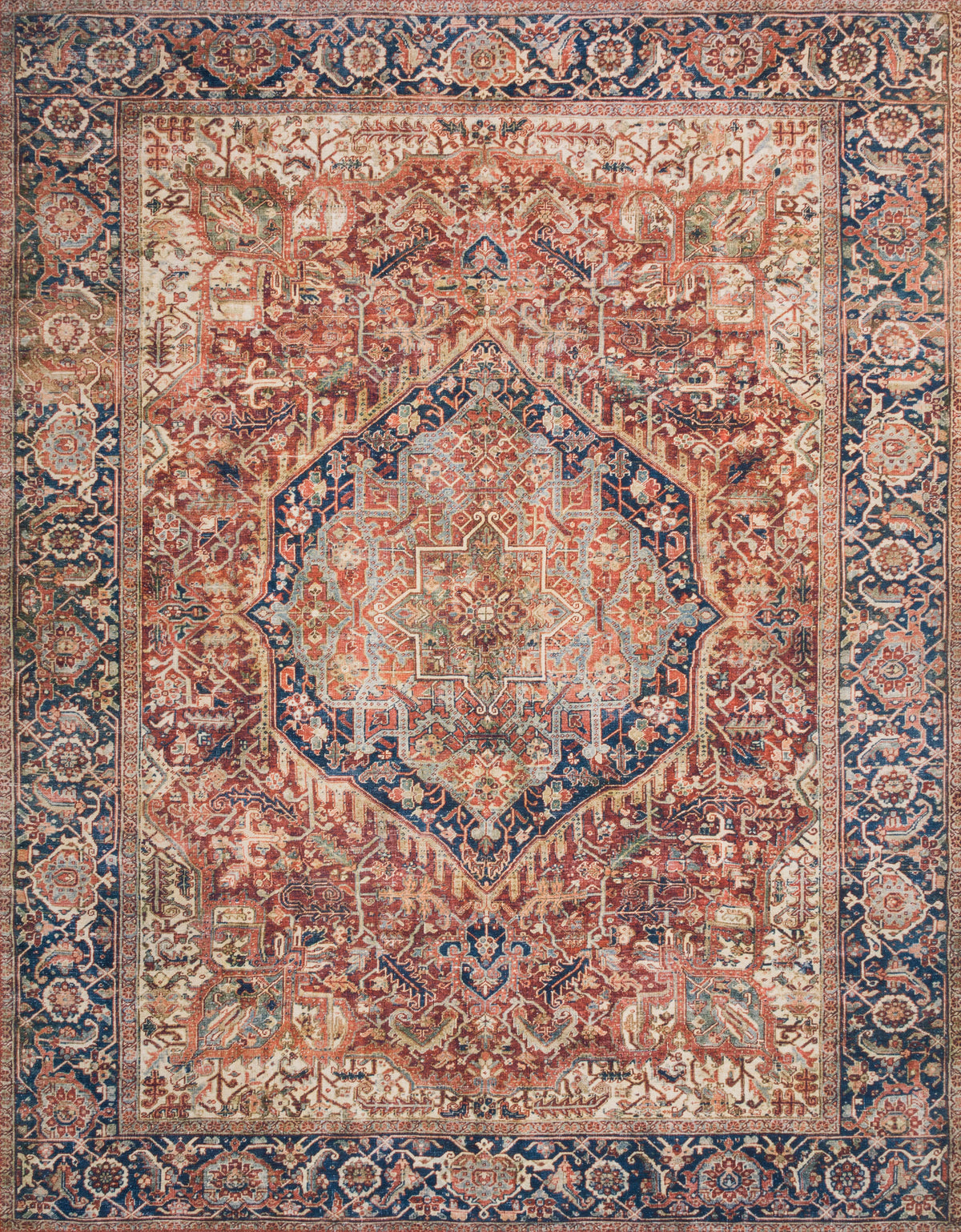 Red Navy 7'6 x 9'6 Rug V92096