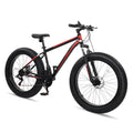 26in Fat Tire Mountain Bike 21 Speeds Red Black K59415