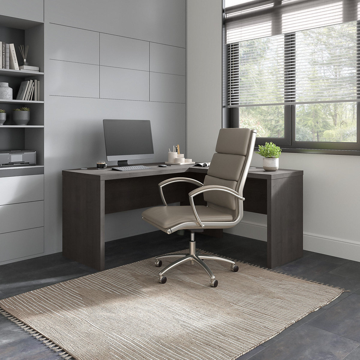 36W Desk Return in Charcoal Maple V616756
